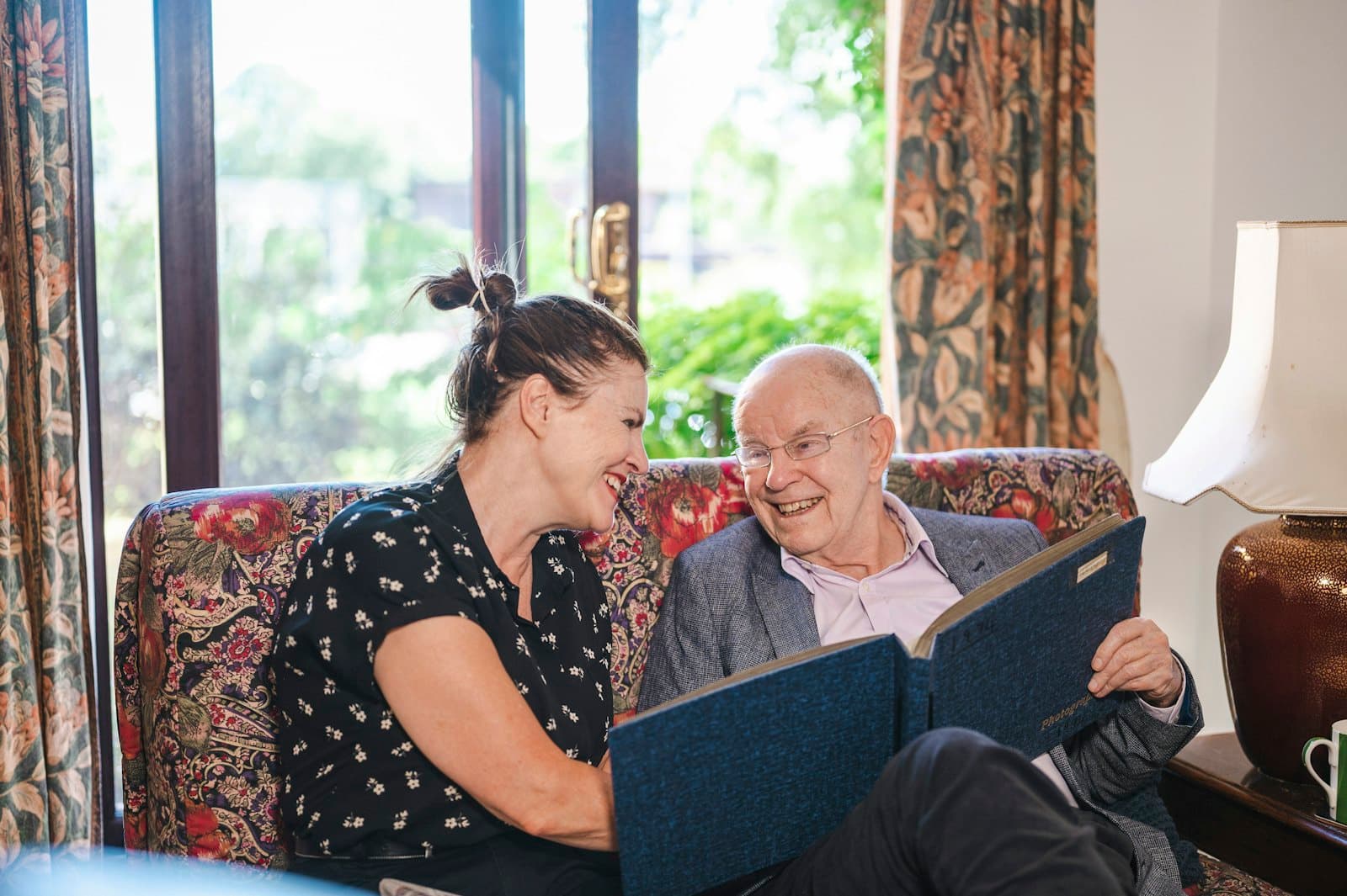 An older couple at home together